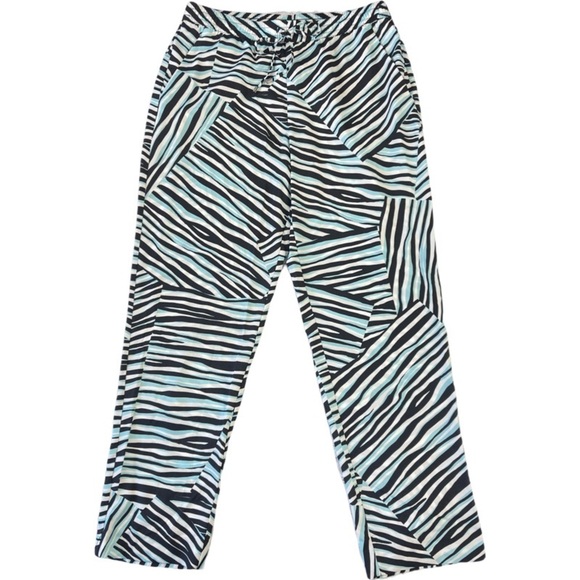NWT DKNY lightweight blue black geometric print jogger pants - Picture 1 of 13